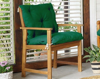 4L Textil Stuhlauflagen UV-beständig Sitzkissen Gartenstuhl Gartenstuhlauflagen Polsterauflage Sitzpolster wetterfest Grün