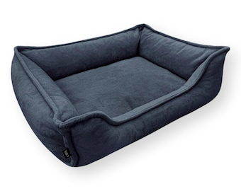 4L Textile IRIS Orthopaedic dog bed PREMIUM-LINE Dog basket orthopaedic Cuddly dog bed with memory foam cover Dark Grey