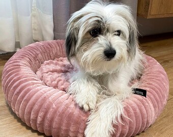 4L Textil LUNA Kuscheliges Hundebett kleine Hunde Katzenbett flauschig Hundekörbchen kleine Hunde Hundekorb für Welpen Katzenkorb Rosa