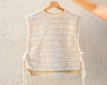 Modern crochet vest / Crochet Pullover / Handmade Crochet Sweater / Sweater Vest Women