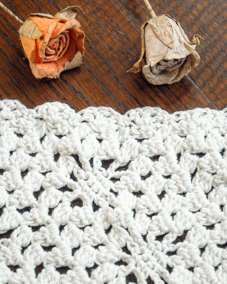 Vintage Style Crochet Head Bandana / Handmade Crochet Bandana / Bandana with flowers image 8
