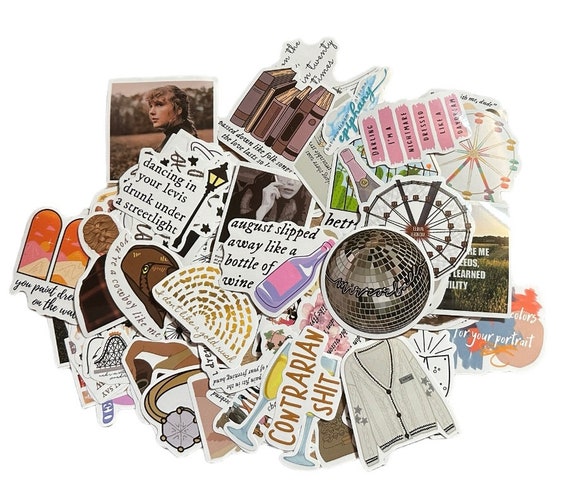 Taylor Swift Eras Tour Stickers | Folklore & Evermore Era Vinyl Sticker Pack for Laptop, Phone, Water Bottle, Swiftie Gift