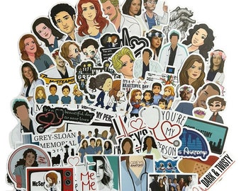 Grey's Anatomy Stickers | Random Sticker Pack for Laptop, Phone Case, Water Bottle, TV Show Fan Gift