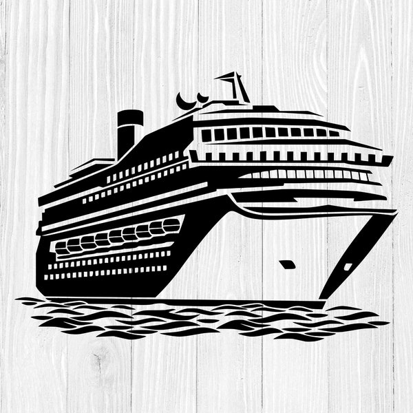 Cruise Ship SVG, Cruise SVG, Transportation Svg, Cruise Boat Svg, Dxf, Png, Eps, Vector Graphics