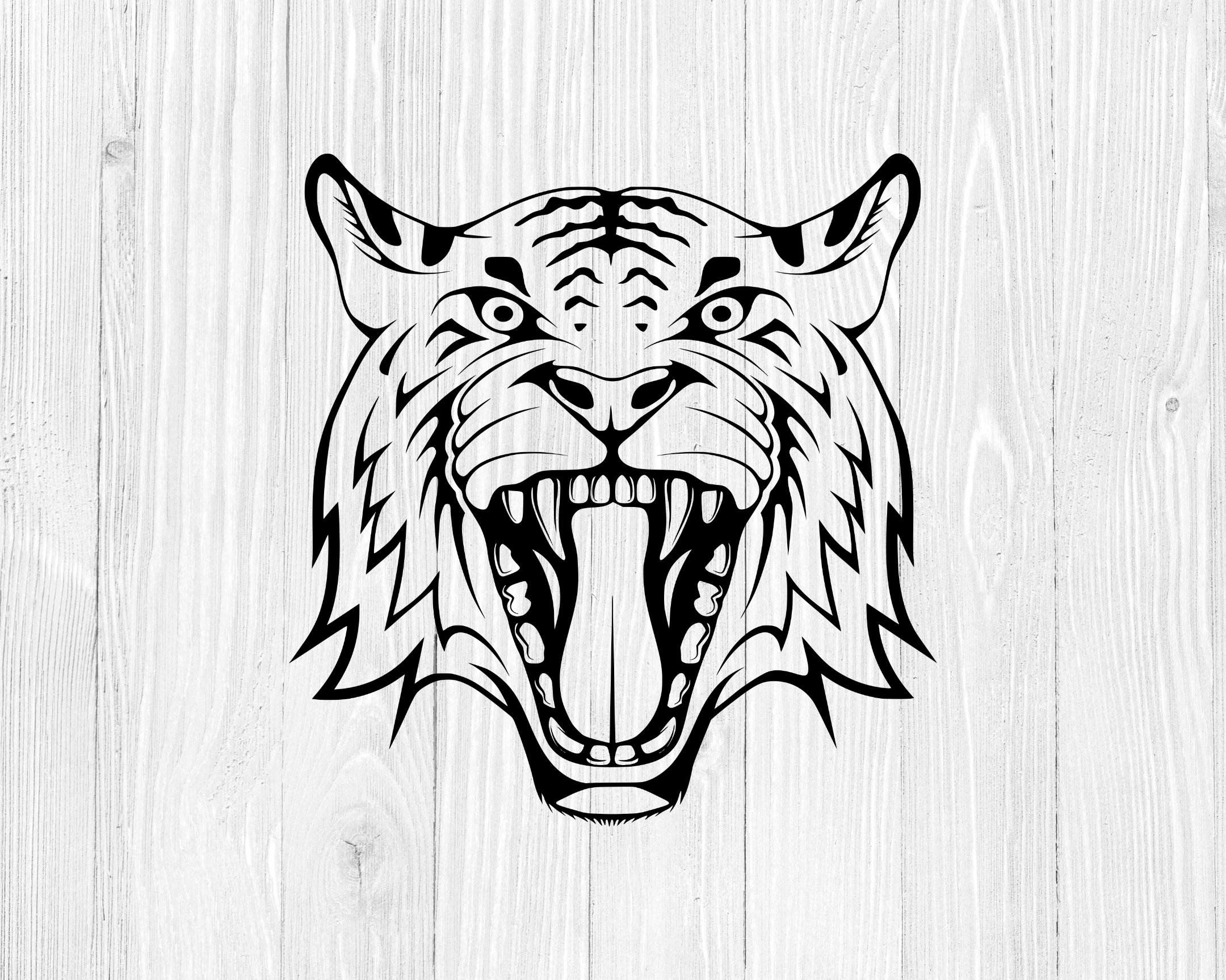 Tiger SVG, Tiger Face SVG, Tiger Head SVG, Tiger Logo, Eps, Dxf, Png