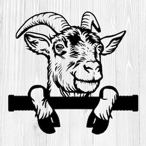 Chèvre Svg, Clipart de chèvre, Clipart d’animaux de ferme. Fichiers Dfx Eps Png inclus !