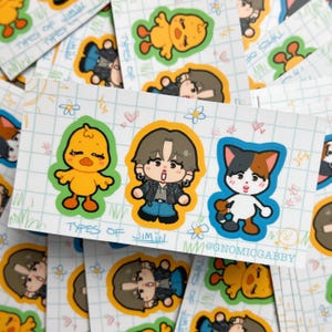 プリント＆カット BTS ジミン ステッカー、1 ページ印刷可能