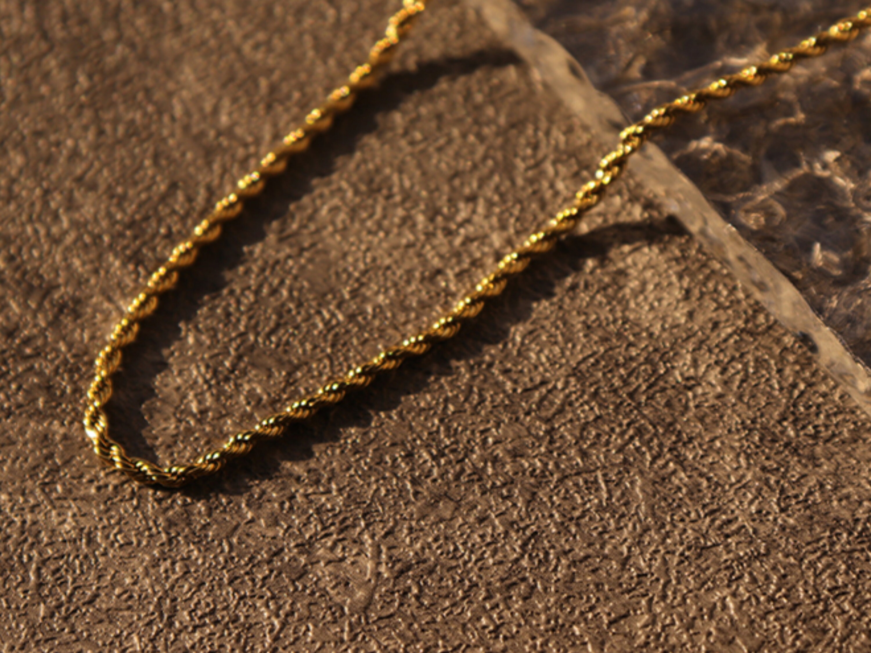 FRENELLE Jewellery  18K Gold Twisted Rope Chain Necklace