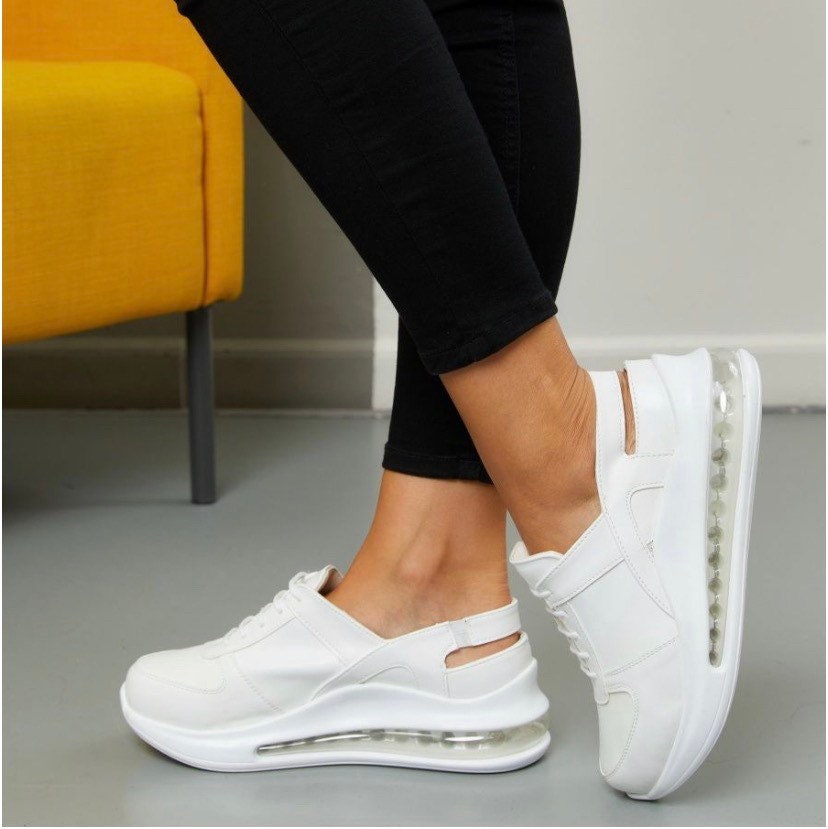 White Leather Sneaker Clogs Nursing Shoes Handmade Supermax Etsy Canada