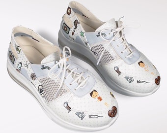 Doktor Krankenschwester Leder Sneaker Clogs Stillschuhe Supermax