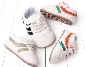 Non-Slip Soft Sole Baby Trainers 0-18 Months | PU Leather Unisex Infant Sneakers 3 Colors | Free Shipping