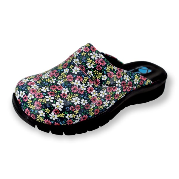 floral nursing clogs