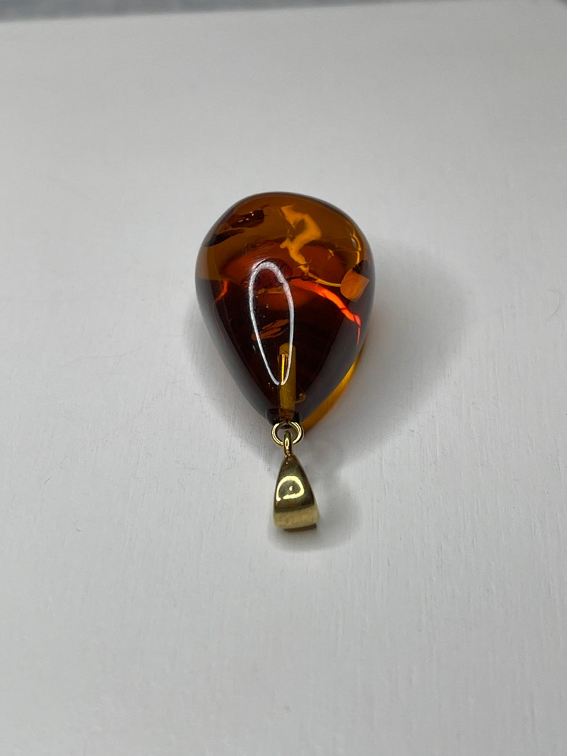 CREAM BALTIC AMBER STERLING SILVER 925 BEAUTY PENDANT KAB-148 s 