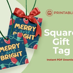 Printable 2 inch Square Tag, Gift Tag, Cookie Tag, Christmas Tag