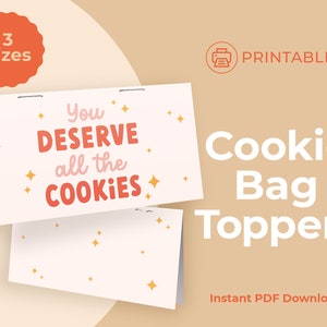 Druckbare 3", 10" und 5" Taschenaufleger, sofortiger download, Cookie Taschenaufleger