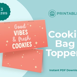 Toppers per borse stampabili da 3", 4" e 5", download istantaneo, toppers per sacchetti di biscotti