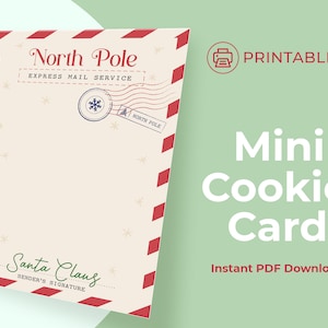 Druckbare 3,5 x 5 Zoll Cookie Karte, Weihnachten, Mini Cookie Backing, druckbare Cookie Karte, Mini Cookie Card