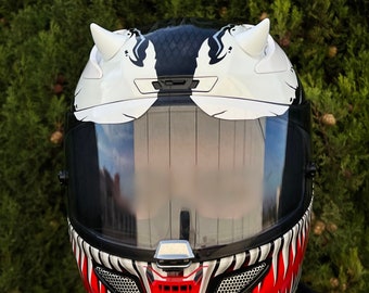 White Motorcycle Helmet Horns