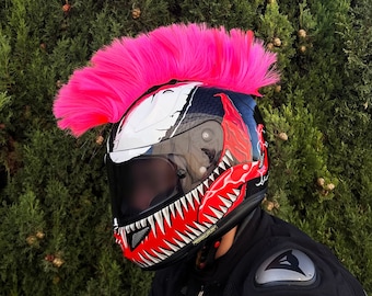 Pink Motorcycle Helmet Mohawk