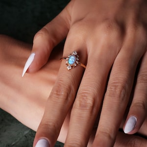 14K Solid Gold Vintage Australian Opal Ring