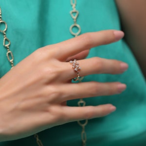 14K Solid Gold Shining Arrow Ring