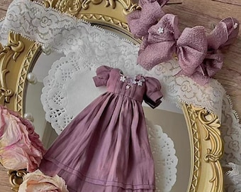 Blythe Two Piece Set, Blythe Vintage Dress, Blythe Pink Dress, Neo Blythe Clothes,Blythe Headband,Blythe Summer Clothes