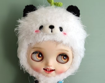 Blythe Panda Hat,Qbaby Hat, Blythe Crochet Hat,Blythe Cute Hat, OB22 Hat, OB24 Hat, Blythe Clothing Accessories ,Neo Blythe Hat