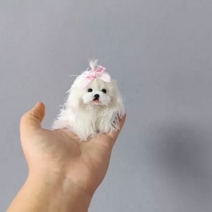 Cachorro miniatura, cachorro de lã para boneca Blythe/Yosd/Ob11, cachorro para boneca