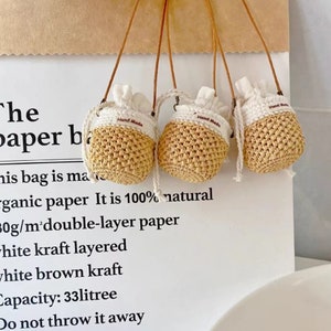 Miniatur Tasche, Tasche für Blythe, 1/6 BJD Puppe, gehäkelte Puppentasche, Puppentasche, Puppenumhängetasche