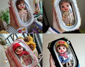 OB11 doll carry bag, obitsu 11 doll container, 1/12 doll carry bag