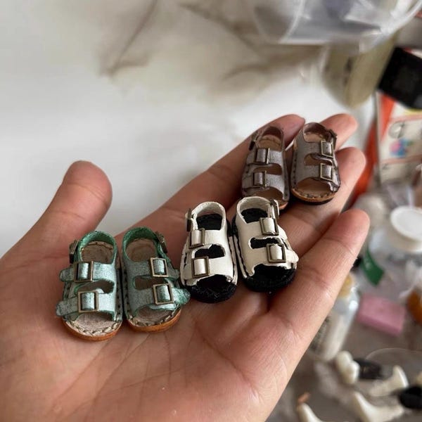 Blythe Schuhe, Neo Blythe Ledersandalen, OB22 / OB24 Lederschuhe, Puppenlederschuhe, Azone Schuhe, handgefertigte Sandalen
