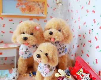 Miniature Dog,Wool Stem dog for Blythe/Yosd/Ob11 doll,doll pet,doll dog