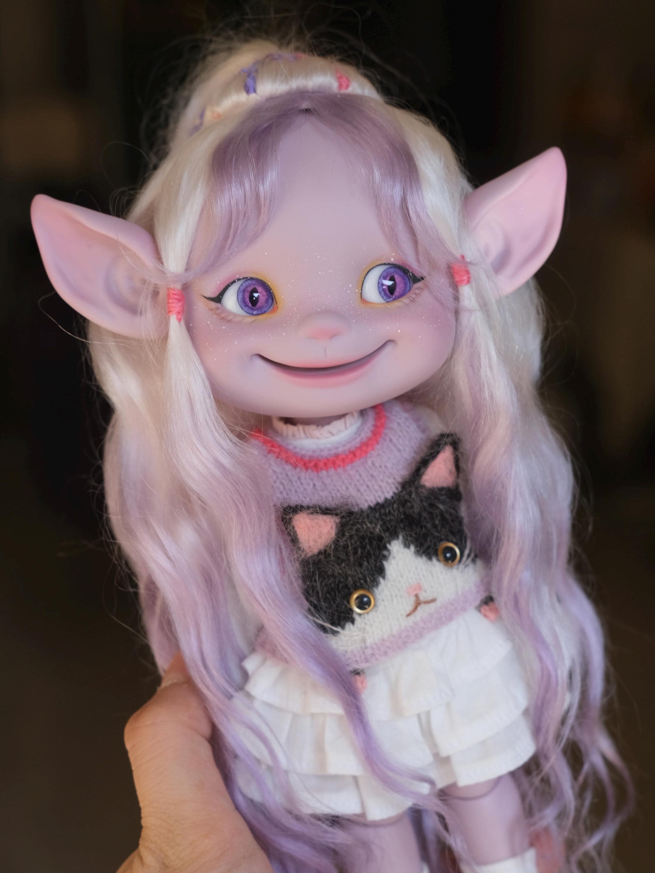 1/6 bjd ロイ、パープルスキン エルフ人形、樹脂 bjd ロイ人形、可動式 