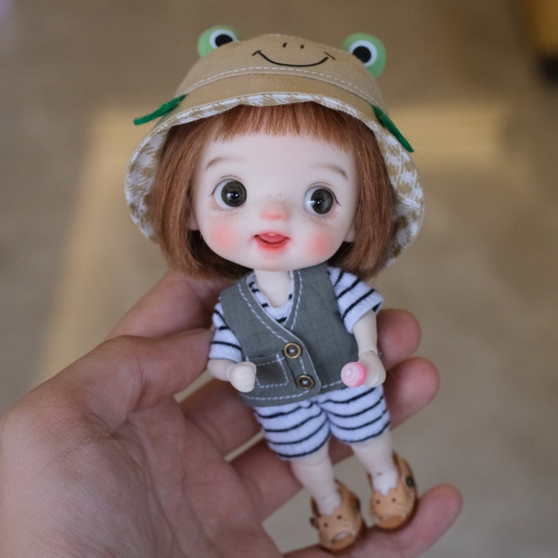 OB11 Clothes, Uou clothes, OB11 jumpsuit, Obitsu 11 clothes, 1/12 BJD Clothes, OB11 hat image 1