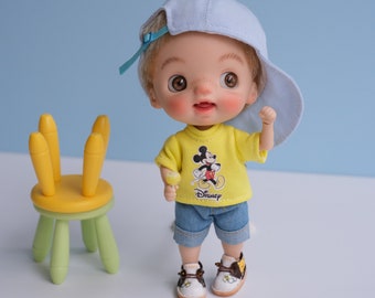 OB11 Clothes, Uou clothes, OB11 jeans, Obitsu 11 clothes,  1/12 BJD Clothes, OB11 t-shirt, ob11 hat