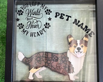 Shadow Box For Dog | Keepsake Shadowbox with Name/Dates/Quote, Personalized, Memorialized, dog memorial shadow box, dog shadow box