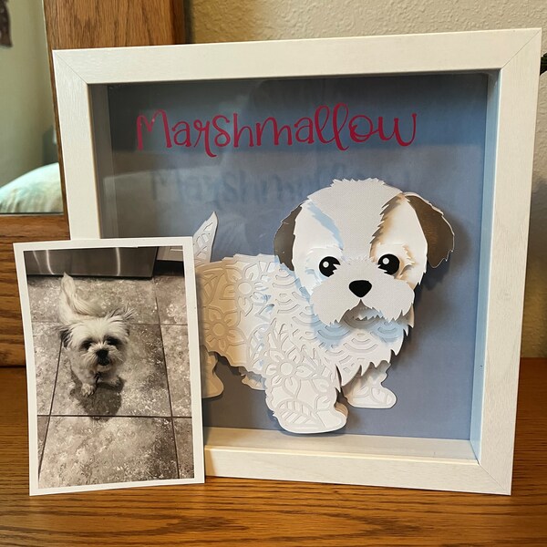 Shadow Box Dog Memorial Etsy
