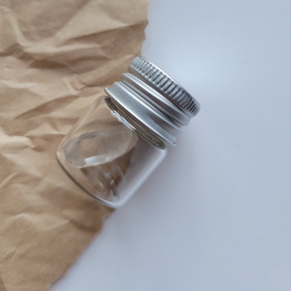 Glass Vial with Screw Top Lid / Tiny Glass Jar with Screw-on Lid 0.20 fl oz ~6mL
