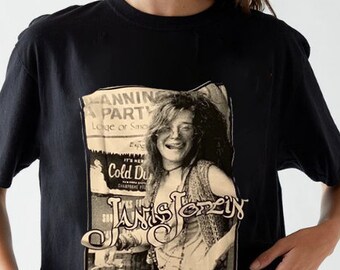 Vintage Janis Joplin ty-dye t-shirt Kleding Gender-neutrale kleding volwassenen Tops & T-shirts T-shirts T-shirts met print 