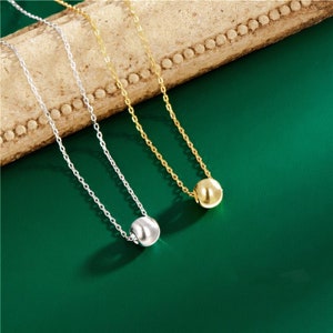 18K Gold Filled Beaded Satellite Necklace, Layering Necklace, Dainty Bead Necklace, Tiny one gold ball necklace, Small  Bead Layering Neck