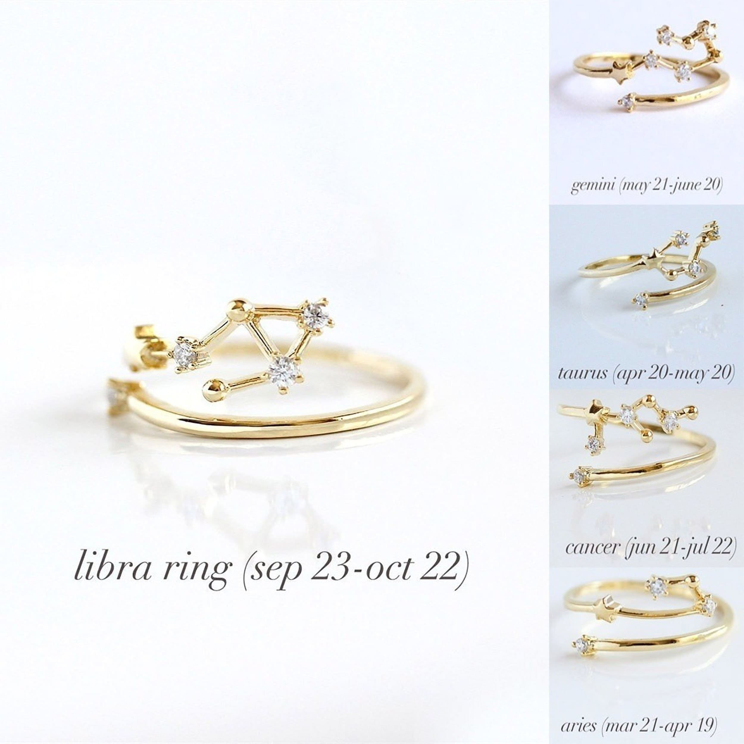 Zodiac Rings,adjustable Constellations Rings,star Signs Rings,astrology ...