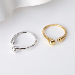 14K Gold Filled Fidget Ring, Dome Ring, Water Drop Ring, Small Dome Ring, Bubble Ring, Adjustable Stacking Ring, Minimalist Geometric Ring