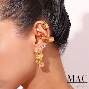 Chunky Gold Earrings Irregular Stud Earring,Gold Hammered Stud Earrings Irregular Stud earrings Hammered Studs,Silver Hammered Earrings