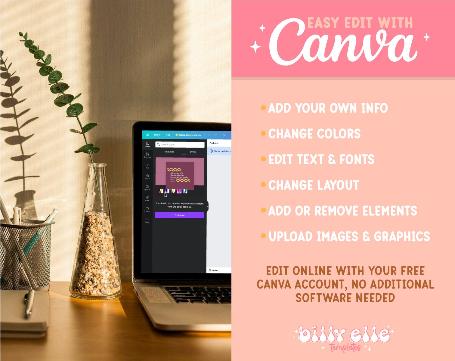 Editable Groovy Colorful Logo Canva Template - DIY Small Business Logo ...