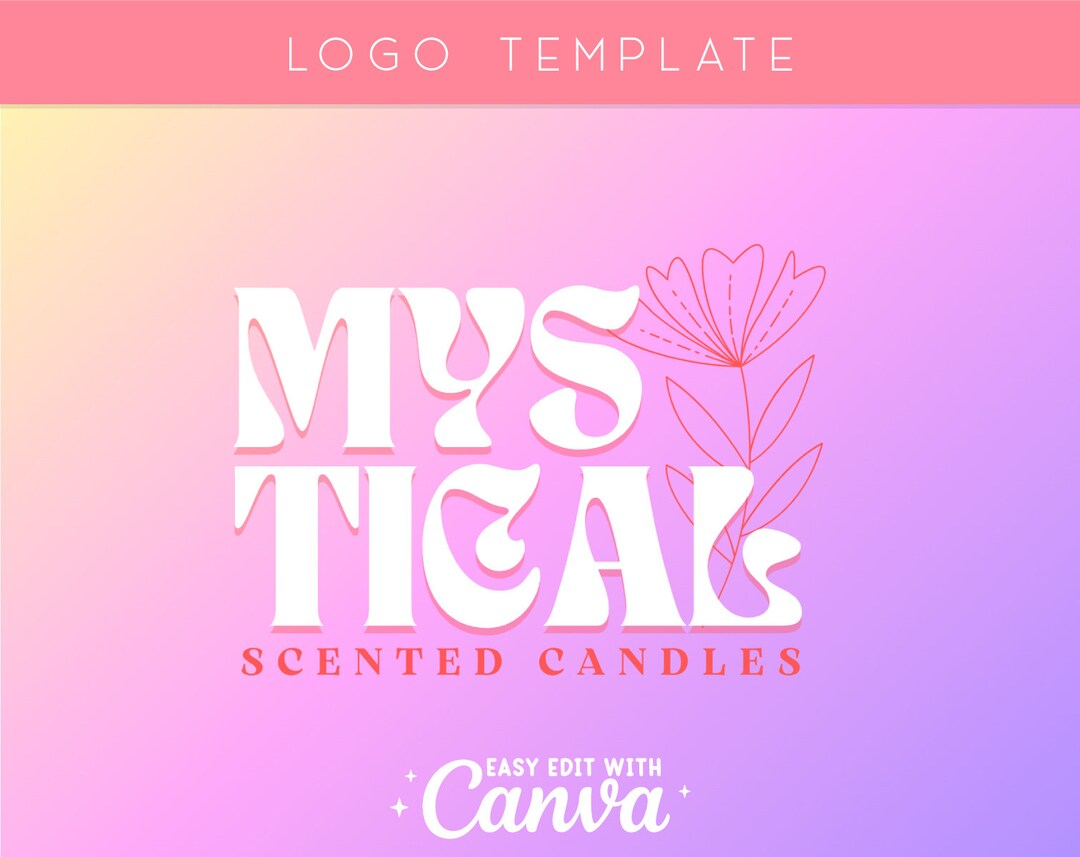 Editable Floral Elegant Logo Canva Template - DIY Small Business Logo ...