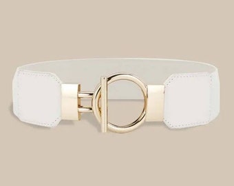 White Stretch Belt White Elastic Belt White Belt White Dress