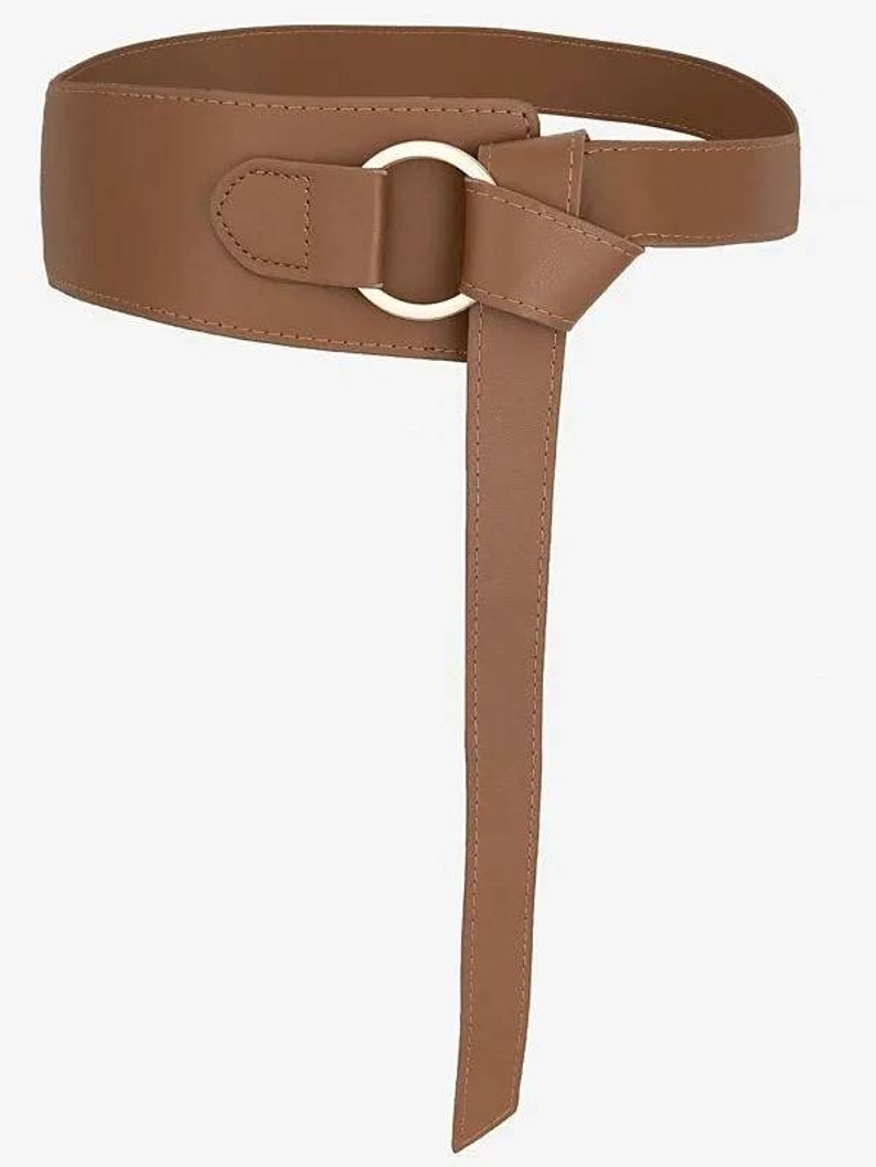 Brown Leather Knot Belt Wide Brown Belt.brown Dress Belt Etsy