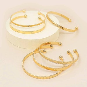 Gold Cuff Bracelet, Gold Fashion Bracelet, Gold Bracelet, Dainty Cuff ...