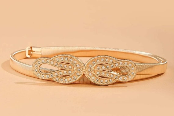 Stretchy rhinestone cheap belt