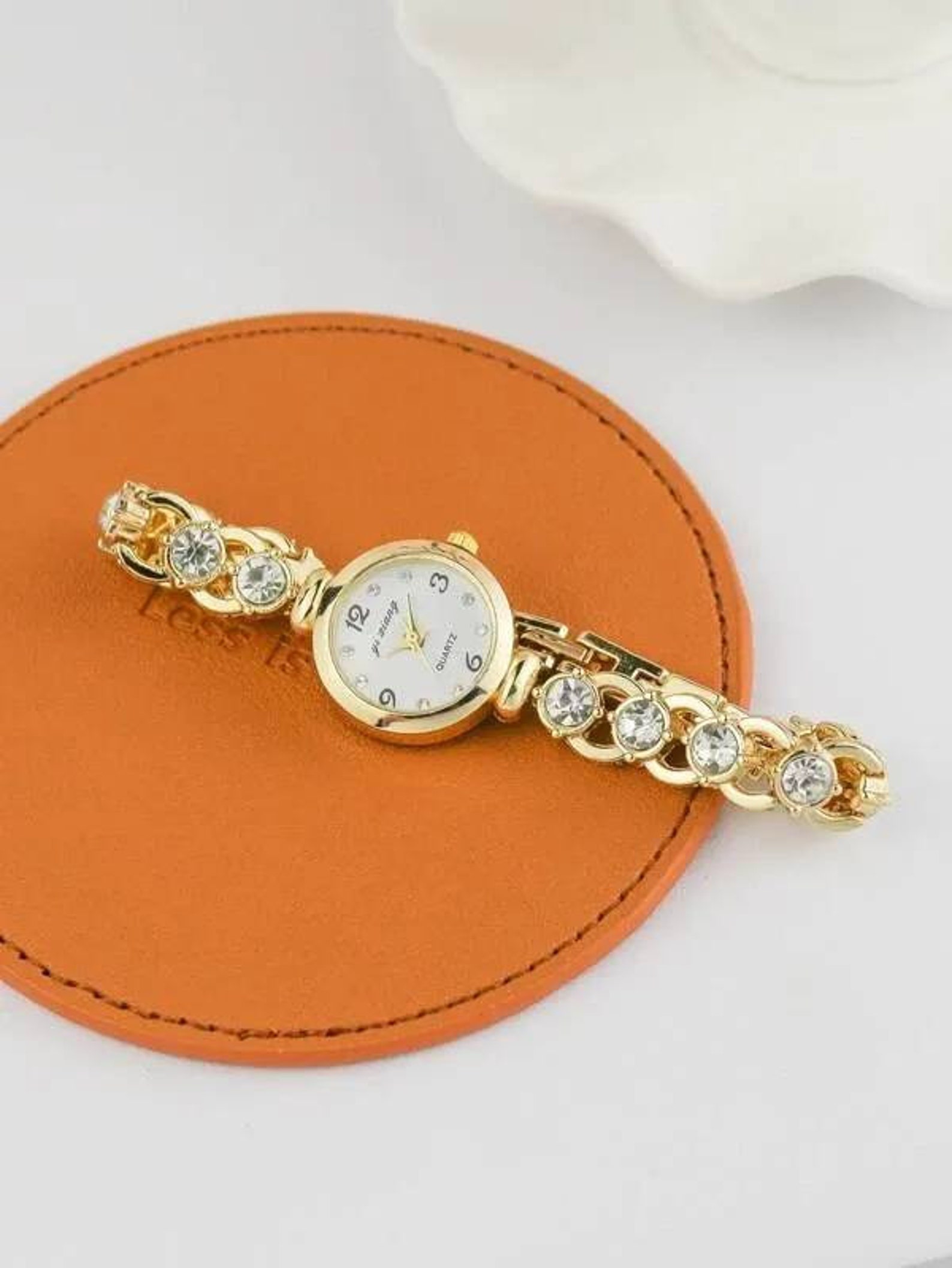 Women Rhinestone Gold Dainty Watch. Rhinestone Watch Gold Etsy